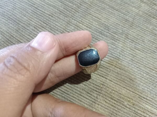 Cincin Akik mini Hitam bermodelan Antik - Gambar 4