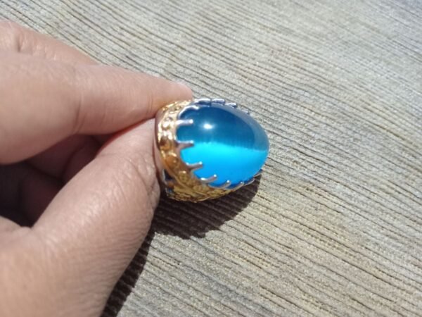 Cincin Akik Mata Kucing 3Warna Antik. - Gambar 17