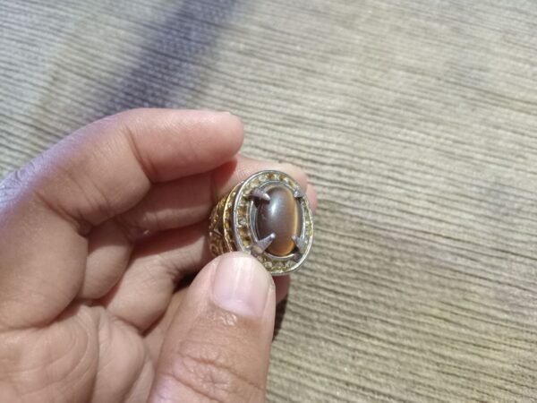 Cincin Akik Mata Kucing 3Warna Antik. - Gambar 7