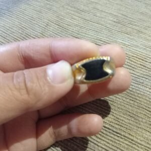 Cincin Akik mini Hitam bermodelan Antik