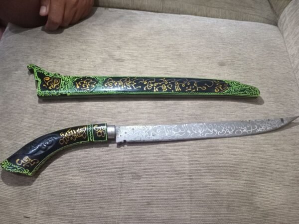 Koleksi Golok Lafadz Hijau Peninggalan mbah kuno Antik. - Gambar 7
