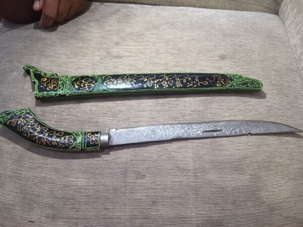 Koleksi Golok Lafadz Hijau Peninggalan mbah kuno Antik. - Gambar 8