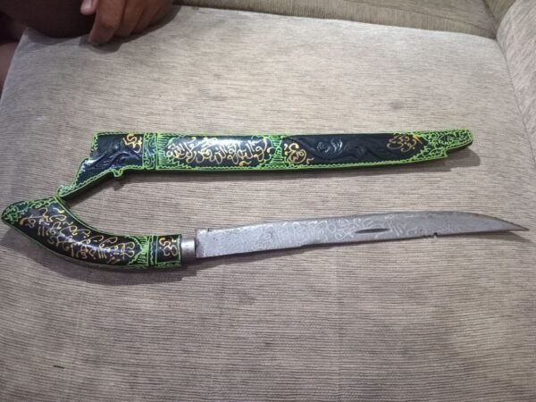 Koleksi Golok Lafadz Hijau Peninggalan mbah kuno Antik. - Gambar 9